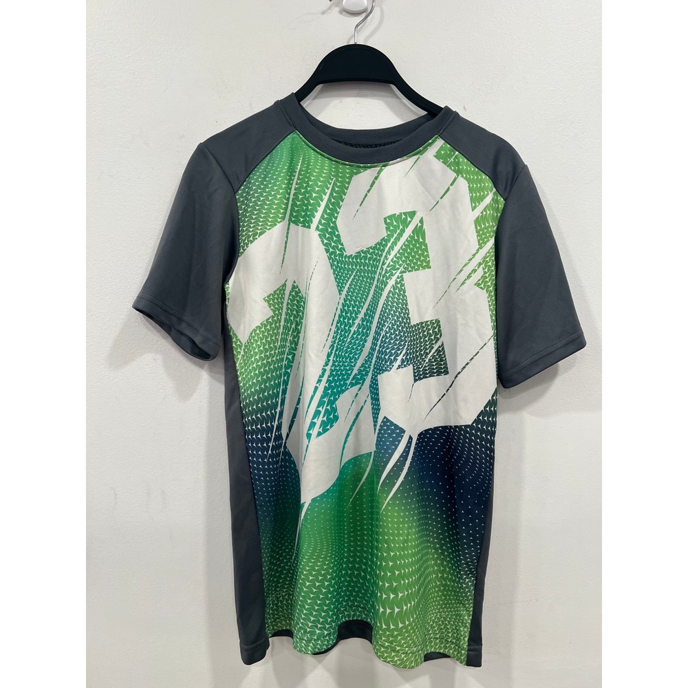 Jordan Dri-Fit Shirt Sleeve Graphic T-Shirt Boys Youth Large Gray Green 23